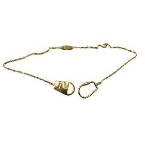 Vintage Gucci 70s Long Belt Clip Pocket Key Chain Gold Plated Lanyard Carabiner